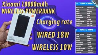 Xiaomi 10000mAh WIRELESS powerbank   Size comparison Charge speed wired and wireless