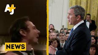 Iraq Veteran Confronts Ex-President George W. Bush On War Deaths #Shorts