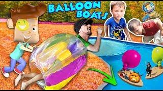 BUBBLE ROLL + INFLATABLE BALLOON BOATS Sumo Wrestling Bumper Fail