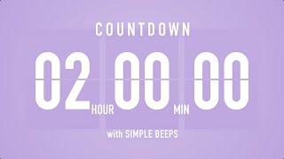 2 Hours Countdown Flip Clock Timer  Simple Beeps 🫐 