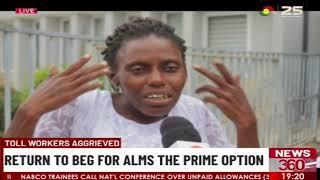 Aggrieved physically challenged workers return to beg for alms