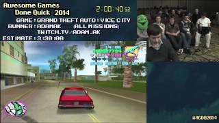 Grand Theft Auto Vice City  SPEED RUN in 30323 All Missions by AdamAK #AGDQ 2014