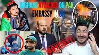Afghan Citizens hits Pak ambassador in UK with a shoes  Afg boycott champions trophy