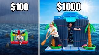 Surviving on Homemade Inflatable House Boats $100 vs $1000