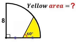 Can you find area of the Yellow shaded region?  Quarter Circle  #math #maths  #geometry
