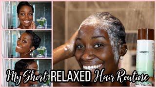 My Short Relaxed Hair Routine  How I Wash Style And Mold My Relaxed Hair @thechrissiewise