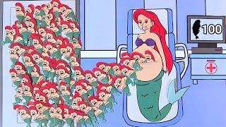 paper diy 100 baby mermaids  Rescue Pregnant Mermaid Mother With Many Children