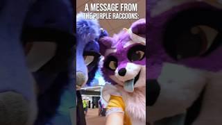 message from the purple raccoons marsh and zee #anthrocon #furries #fursuiters #furryfandom