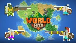 4 Kingdoms Fight But Some People Get GUNS - WorldBox Battle Royale