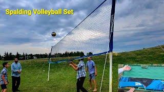 Quick Setup And Review Spalding Volleyball Compelete Net Set What Inside Green box