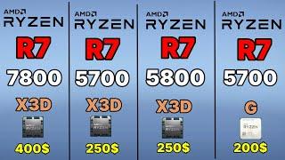 5700x3d vs 5800x3d vs 8700g vs 7800x3d vs I5 14600K vs R7 5700g 5700x3d Gaming Test