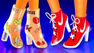 37 DIY DOLL SHOES IDEAS 〜 transparent boots sneakers high-heeled shoes for Barbie or LOL OMG