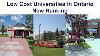 LOW COST UNIVERSITIES IN ONTARIO NEW RANKING