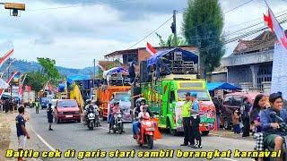 Saling ngegass di garis start suasana saat ini karnaval ngroto pujon sesi pemberangkatan peserta