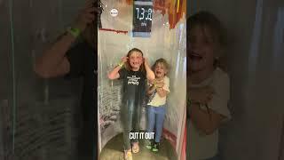 Hurricane simulator petrifies two little girls #shorts #funny #kids