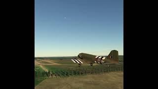 C-47 Skytrain landing in Normandy #microsoftflightsimulator #warbirds #c47 #classicaircraft #dday80