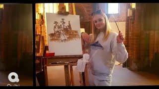 Joa Jonas and Sophie Turner Painting together