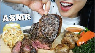 ASMR STEAK + ROASTED VEGGIES + CORN EATING SOUNDS NO TALKING  SAS-ASMR