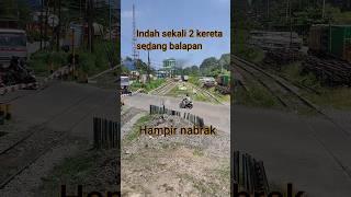 Untung di rekam. Balapan Kereta Api yang menakjubkan #shorts #keretaapi