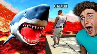 Scary MEGALODON Eats Me During LAVA Tsunami In GTA 5.. Mods