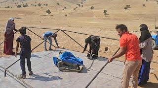 nomadic life  Setting up a new tent and Soraya crying because her childrens memories are ruined 