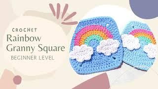 Crochet Rainbow Granny Square  Cute Granny Square Crochet - Merajut Motif Granny Square Pelangi