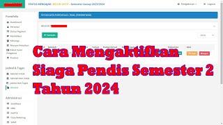 CARA MENGAKTIFKAN SIAGA PENDIS SEMESTER GENAP TAHUN 2024