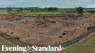 Roman town remains found in Northamptonshire field by HS2 archaeologists