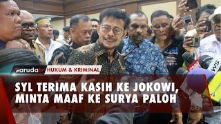 Dihukum 10 Tahun Penjara SYL Ucapkan Terima Kasih ke Presiden Jokowi dan Surya Paloh