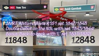 Double R151 NSL DebutBack-to-back NSL R151s SMRT 847848  NS5 Yew Tee → NS3 Bukit Gombak