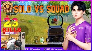 NOVA PARABOY- Solo vs Squad‍ In Ace Lobby Rush Gameplay  23-Kills PUBG Mobile #novaparaboy