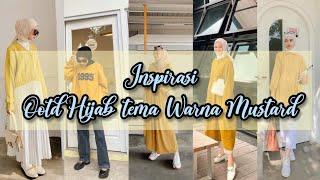 Inspirasi Ootd hijab remaja Warna Mustard kekinian