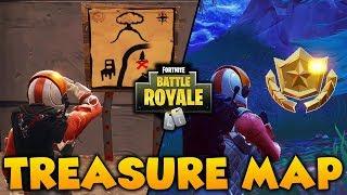 NEW SECRET TREASURE MAP LOCATION Fortnite Battle Royale Treasure Map Challenge Guide