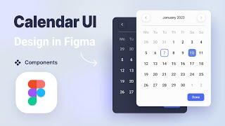 Functional Calendar Date picker UI Design in Figma  Interactive Components