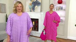 Carole Hochman Stripe V-Neck Caftan on QVC