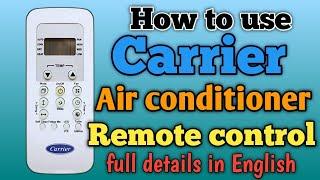 How to use carrier air conditioner remote control function demo in English carrier ac remote demo