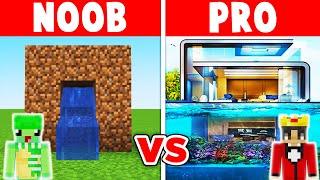 Minecraft NOOB vs PRO SAFEST UNDERWATER HOUSE BUILD CHALLENGE