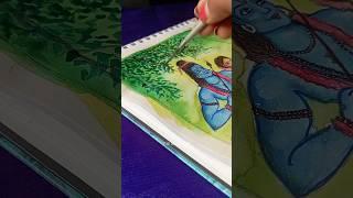 Siya Ram painting️ with watercolor Lord Ram & Sita painting #shorts