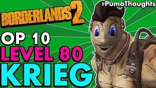 Borderlands 2 The BEST Level 80 OP 10 KRIEG THE PSYCHO Build Solo HellbornMelee #PumaThoughts