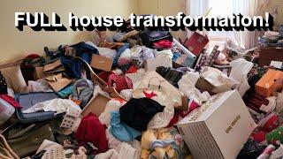 Jaw-Dropping Hoarder House Transformation FULL HOUSE CLEANING