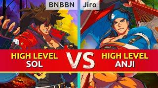 GGST ▰ BNBBN Sol Badguy vs Jiro Anji Mito. Guilty Gear Strive High Level Gameplay