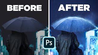 How to Create RAIN With FILTERS in Photoshop
