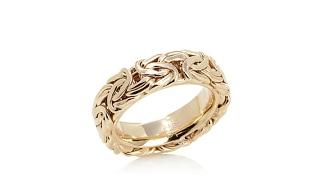Sevilla Silver Comfort Fit Byzantine Link Band Ring