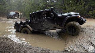 Jeep Gladiator And JK Offroading In The Mud