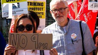 Jeremy Corbyn joins junior doctors on the picket line