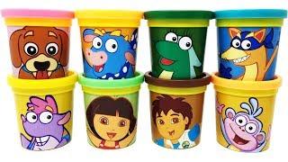 Dora the Explorer Play-Doh Surprise Toys Dora Diego Swiper Perrito Tico Boots Isa Benny