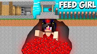 Why ALL VILLAGERS feed BIGGEST GIRL MONSTER in Minecraft 