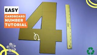 DIY Cardboard Number 4 Tutorial for Party Decoration Centerpiece Number Pinata Ideas 14 x 11