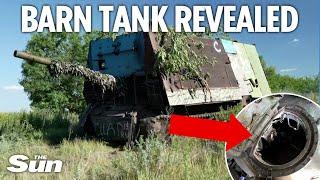 Truth behind Russias turtle and barn tanks revealed as Ukrainians show off inside captured armour