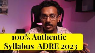 ADRE syllabus 2023 and ADRE preparation strategy in 3 month